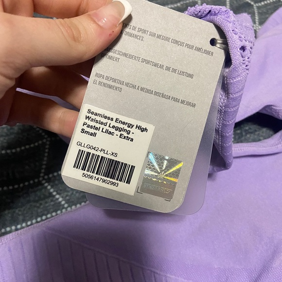 BNWT NEW GYMSHARK Seamless Energy High Waisted Leggings - Pastel Lilac - Picture 4 of 5